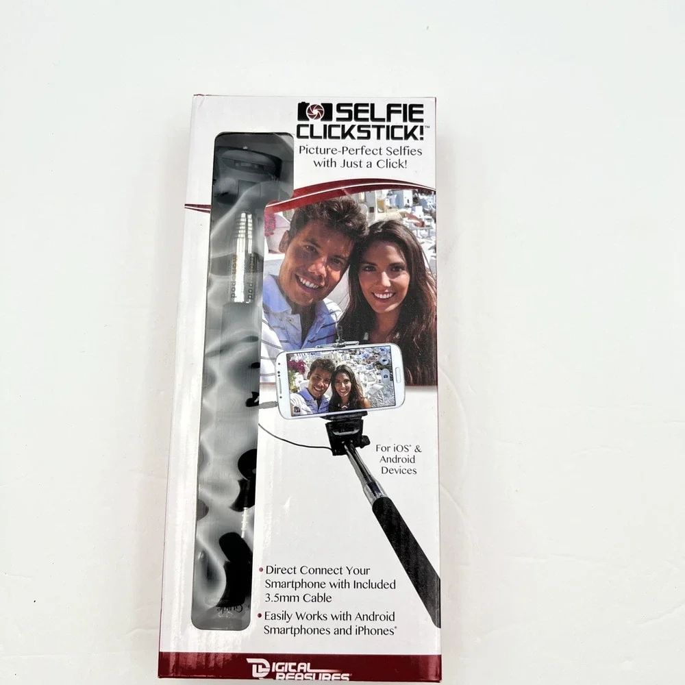 Selfie Stick Portable 39 Inch Android Or iPhone W/ Selfie Button W/ Device Mount